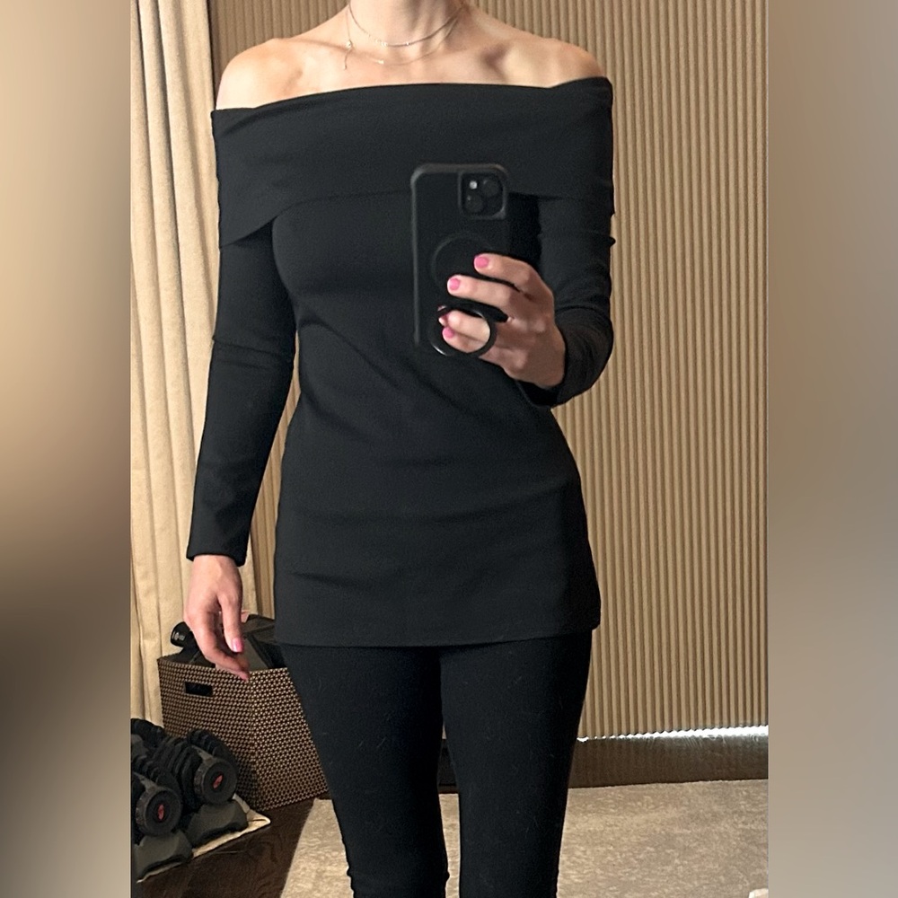 Elegant Black Off-Shoulder Sweater